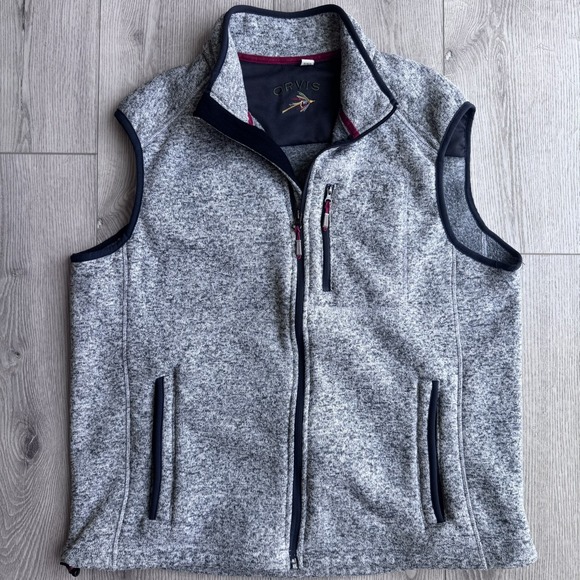 Orvis Other - Orvis Fleece Sleeveless Full Zip Vest Men's size XL Heather Gray Outdoors EUC